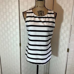 chapter one black white striped sleeveless blouse size small